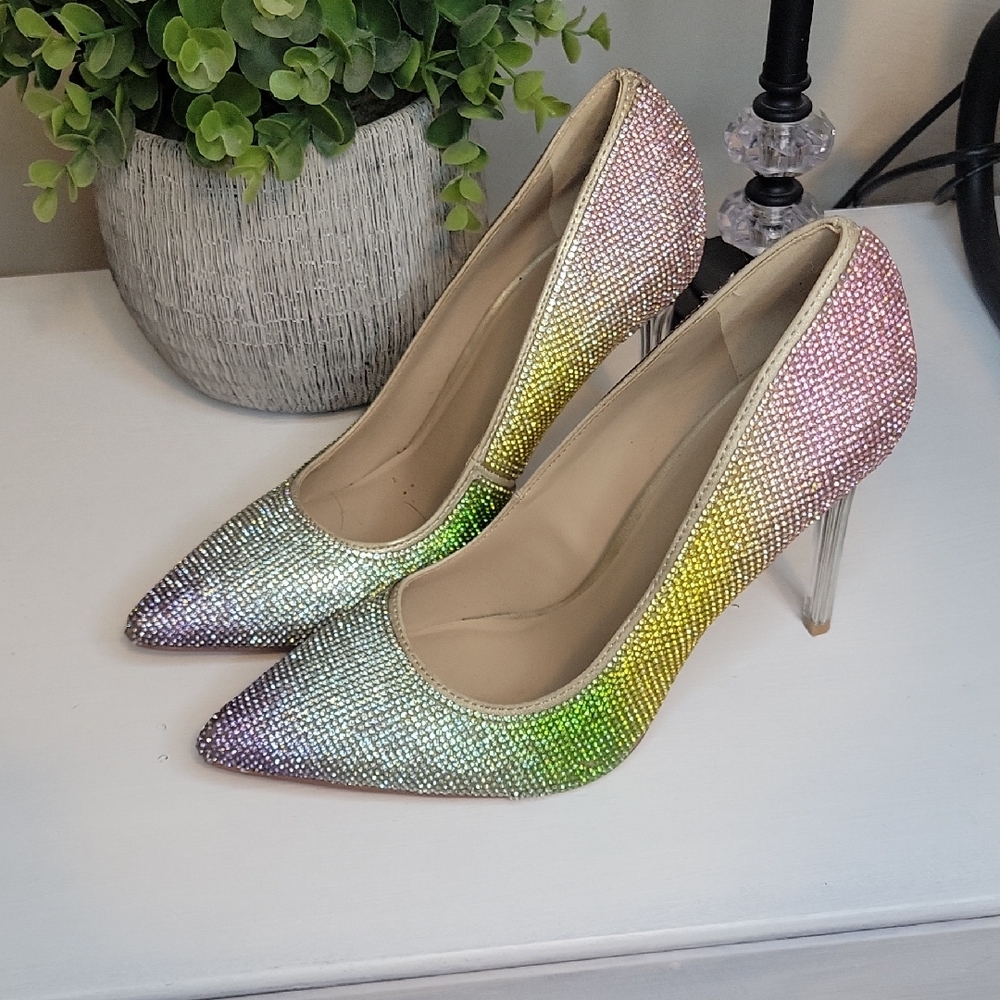 Mix No. 6  Multicolor Rhinestone Heels SZ 6